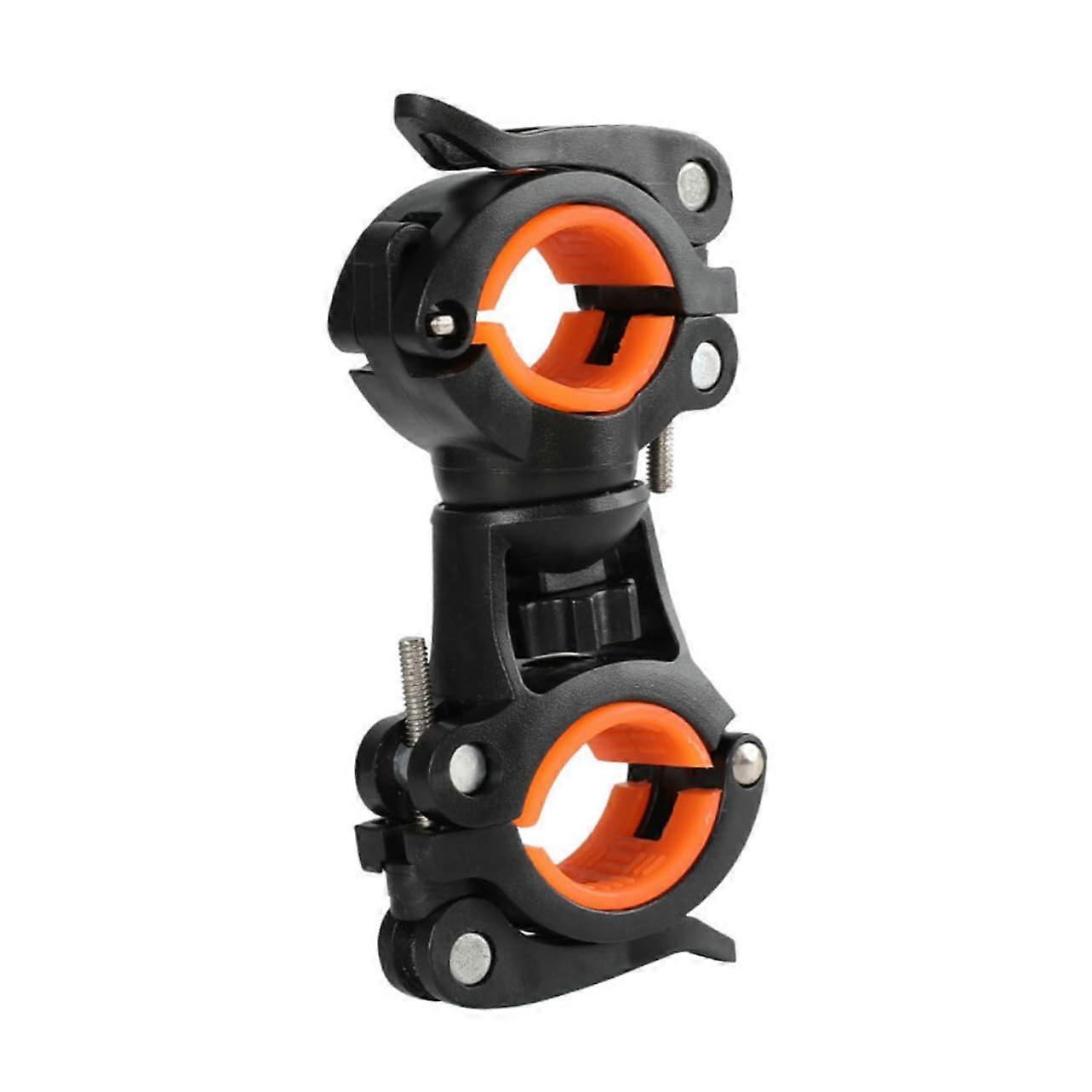 Bike Flashlight Holder Front Light Mount AntiSkid Shockproof Bracket Orange for Cycling Easy Install Stable Fixed Design