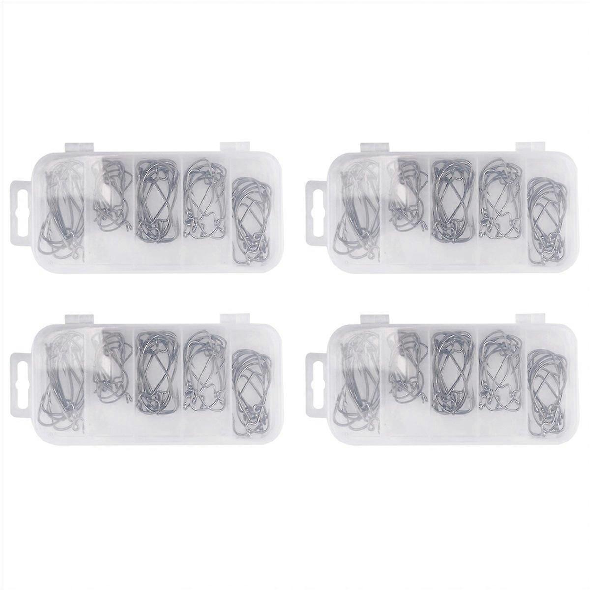 51Pcs Fishing Hooks High Carbon Steel Worm Hooks with Plastic Box