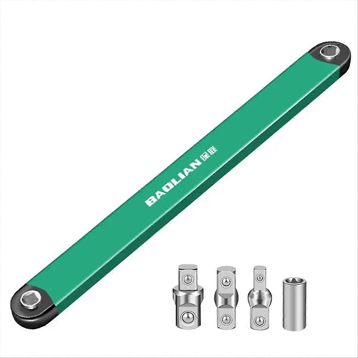 BaoLian Dual Head Offset Extension Wrench Multi Functional Tool with Drive Adapters Universal for Ti