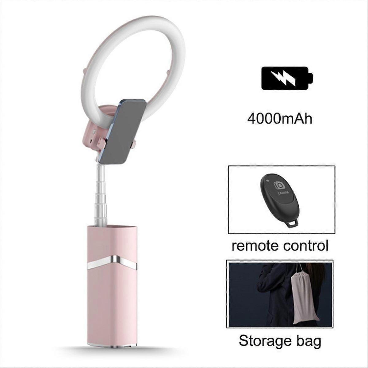 Mini trépied portable à LED pour diffusion en direct, rose