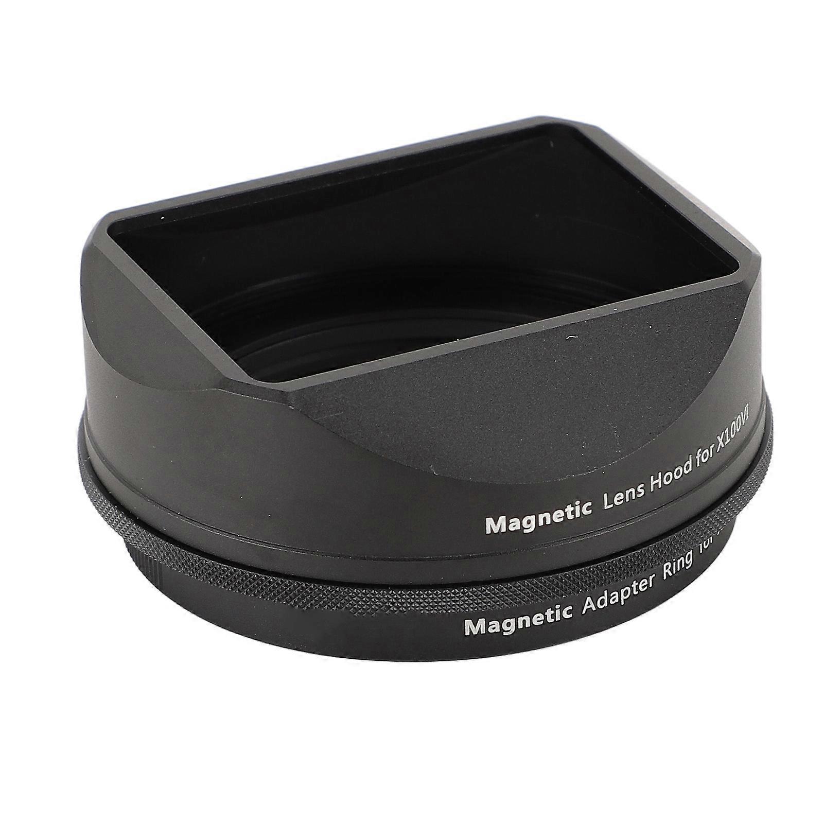 Square Lens Hood Light Blocking Retro Protective Magnetic Mount Lens Shade for X100 Series Black 