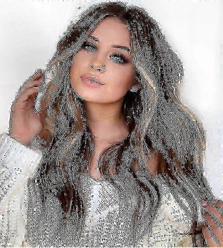 2025 Medium-length, curly women's wig with a brown gradient - HF