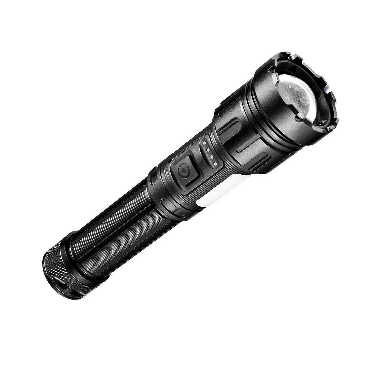 Flashlight With Battery Indicator Zoomable Function 7 Light Setting Aluminum Body For Nighttimes Safety Multicolor