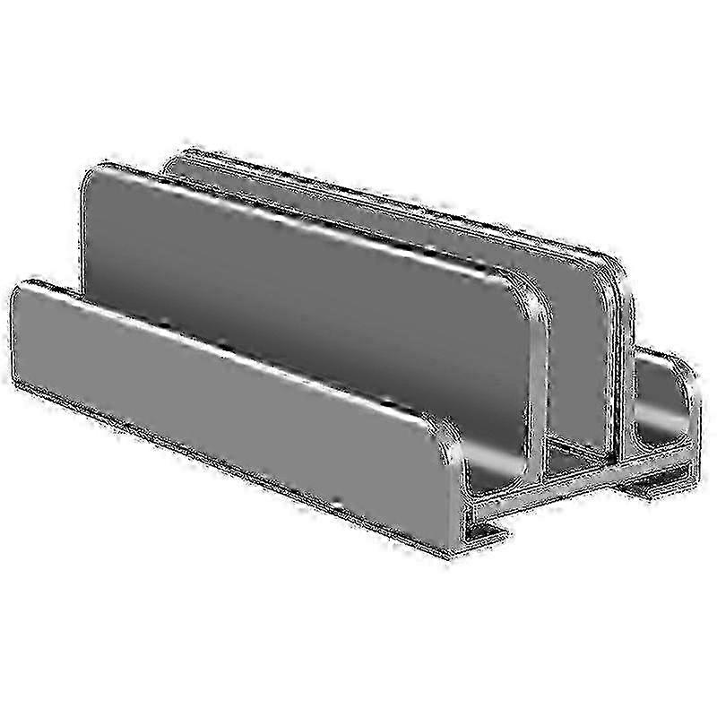 3-Slot Vertical Laptop Stand with Width Adjustment - Orderly Storage for Homes & Offices