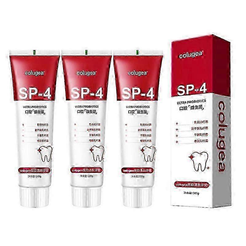 Sip-4 Probiotic Toothpaste - Stain Removing, Brightening Teeth & Fresh Breath 100g Tube