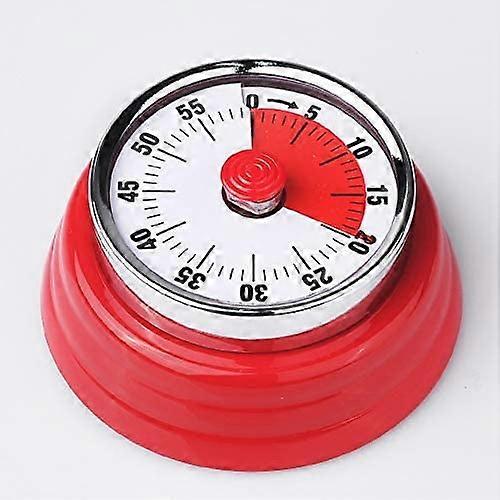Kitchen Timer, Kitchen Cooking Timer Reminder, 60 Minute Visual Countdown Timer No Battery Required Magnetic Baking Time Management Timer (Red)