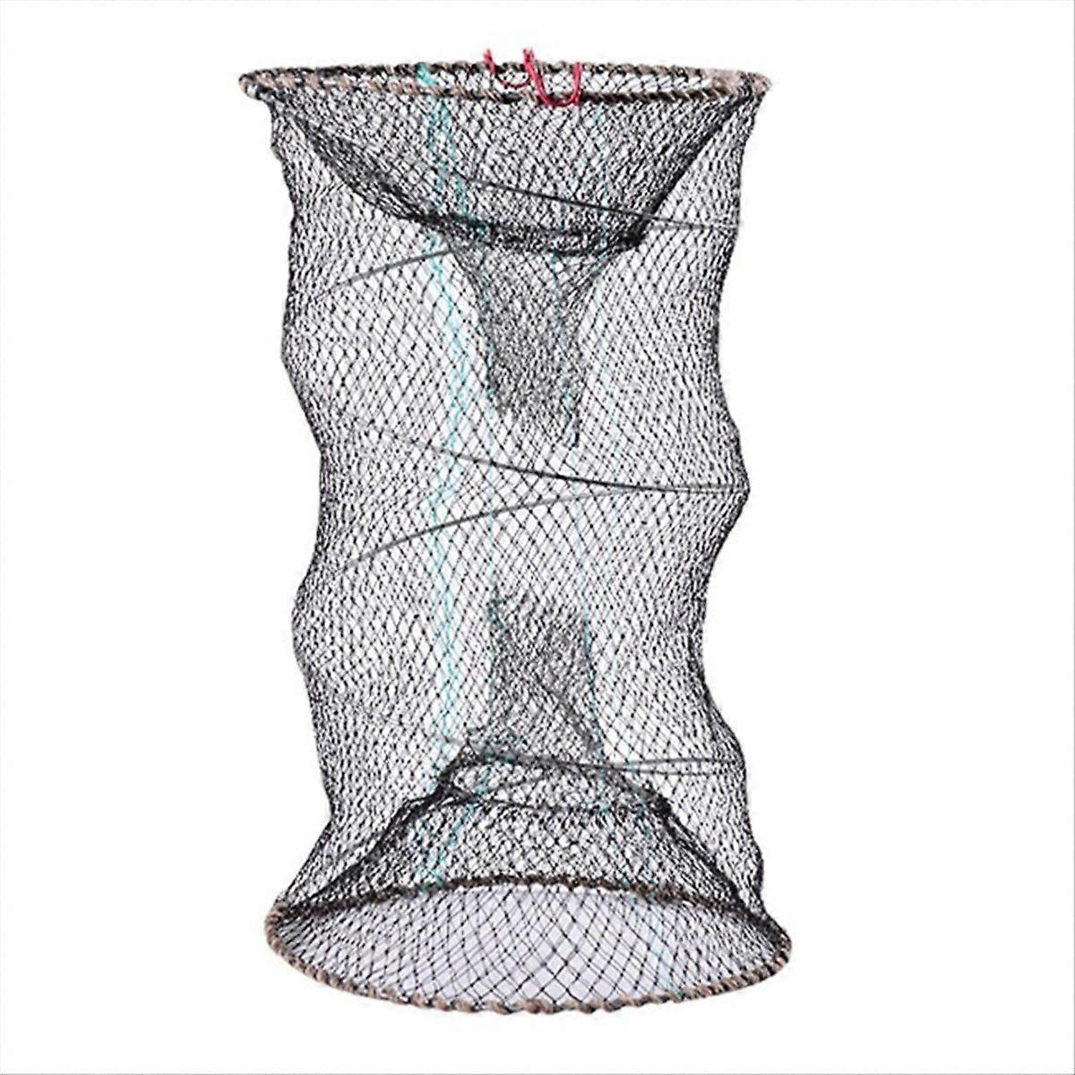 Telescopic Fishing Net 80x40CM Portable Folded Cast Net Trap Pot for Catching Live Bait, Prawn, Cra