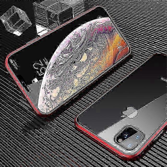 Magnetically-Adsorbed Metal Case With Screen Protector For iPhone 13 12 11 Pro Max Mini SE 2020 X XS XR 8 7 Plus Double-Sided Tempered Glass