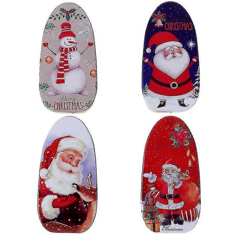 4pcs Christmas Candy Boxes Tinplate Boxes Adorable Cookie Boxes Random Style @BUGU