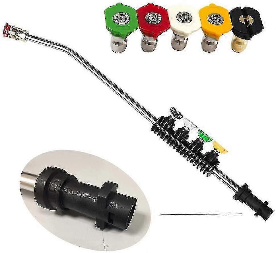 Adjustable Spray Gun With 5 Spray Nozzles And Male Thread Adapter For High Pressure Washing Machine Compatible With Karcher K Series K2 K3 K4 K5 K6 K7