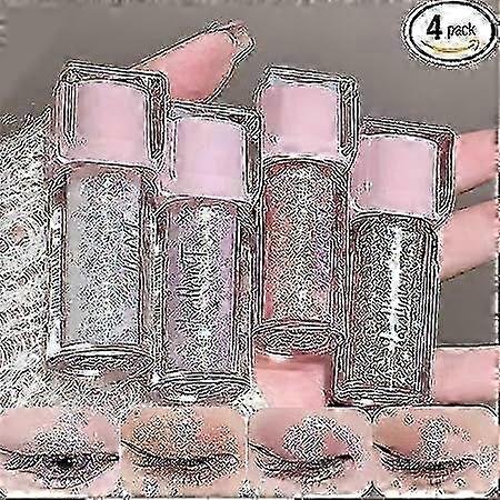4 Colours Metallic Liquid Eyeshadow Set, Glitter Long-Lasting Eyeshadow, Smudgeproof, Sweat-Resistant, Quick Drying, Flashing Formula, Colou