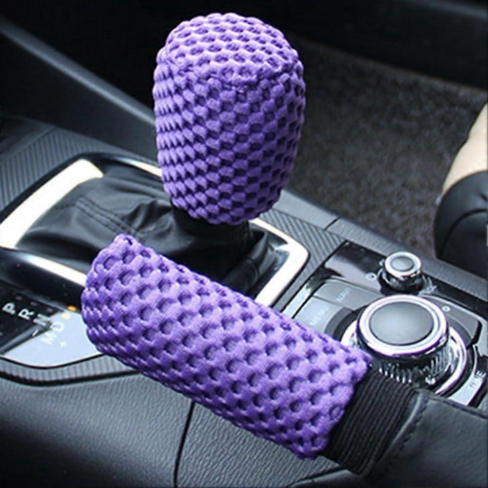 Steering Wheel Cover Set, 3Piece Handbrake And Gear Shift Covers, Leopard Print, Breathable Material, Non Slip Grip