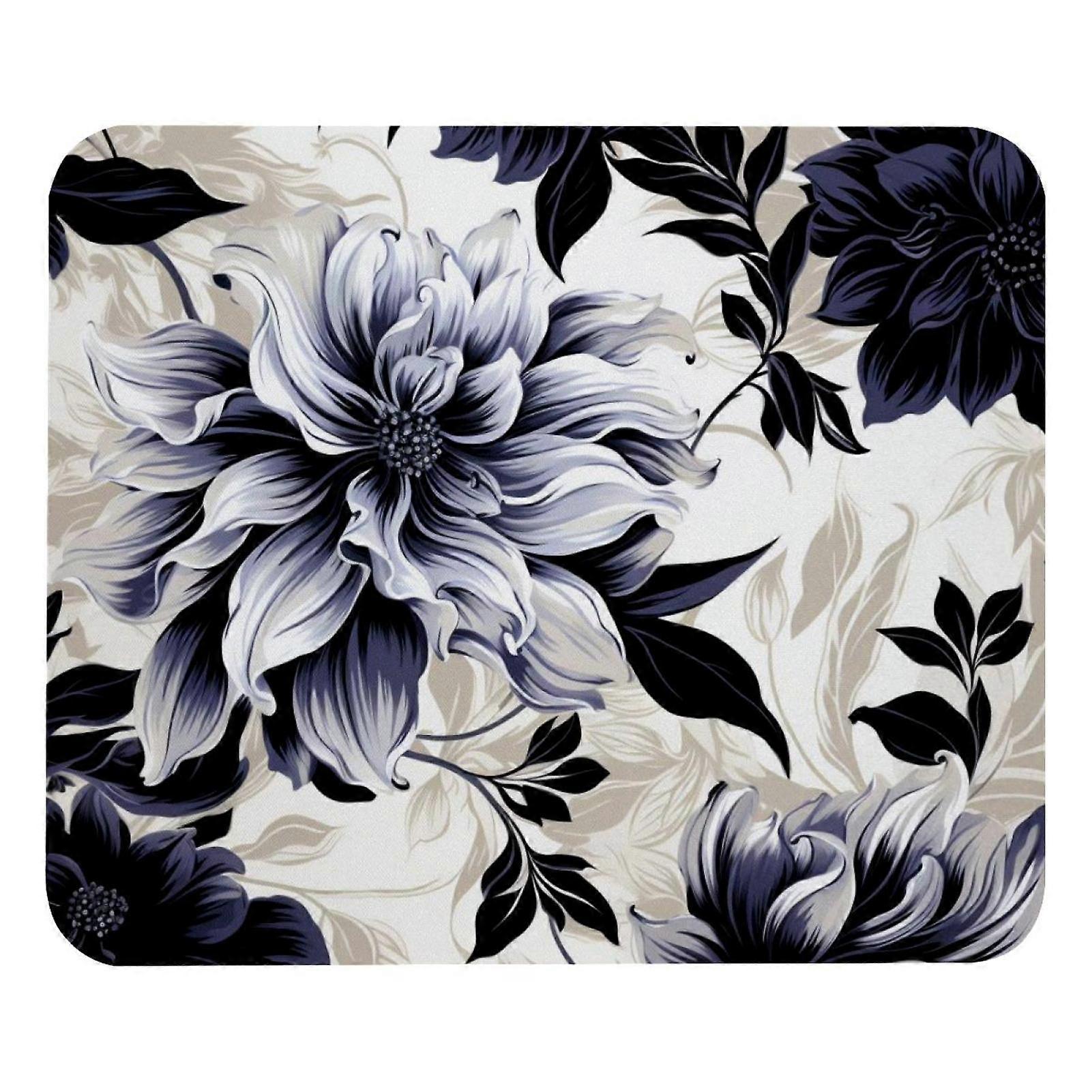 Ink Plants Pattern Mouse Pad, Customized Premium-Textured Mouse Mat,Non-Slip Rubber Base Small Mousepad, 8.3x9.8in