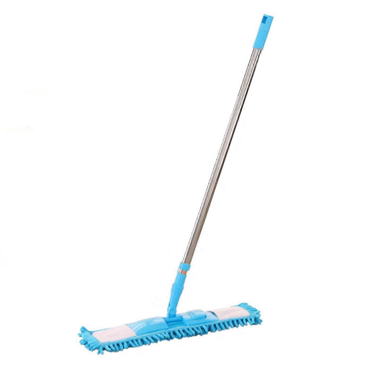 Microfiber Mop Dry Wet Dual Use 360 Deg Rotation Adjustable Length Efficient Cleaning Flat Mop for