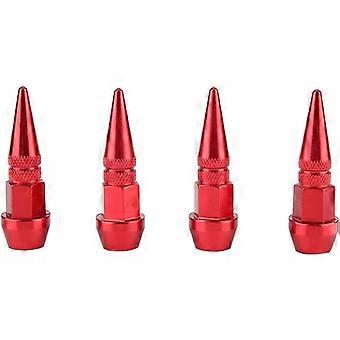 Spike Valve Stem Caps,Aluminum Alloy Spike Wheel Tire Valve Stem Car Truck Air Dust Caps Covers(4pcsRed)