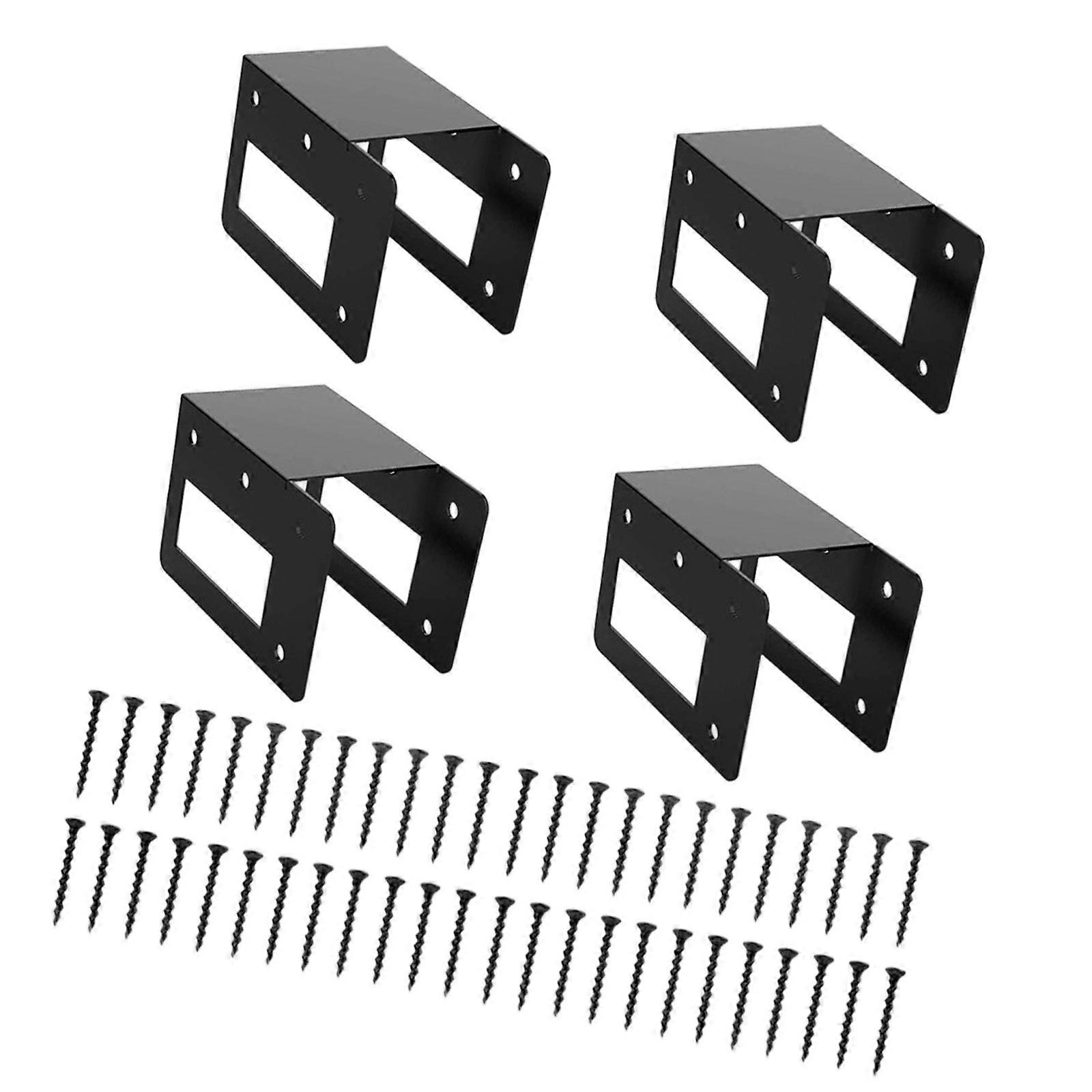 4Pcs Metal Firewood Stack Rack Adjustable Wood Holder Compact Space Saving Wood Storage Solution Bracket Enduring Multicolor