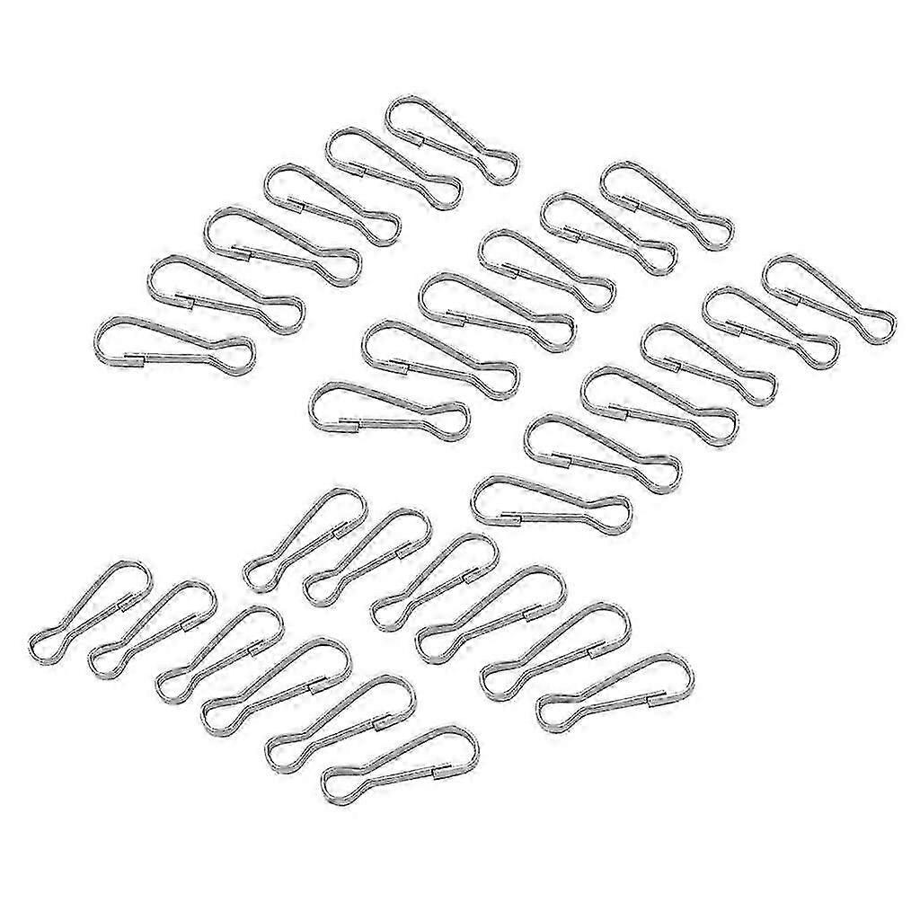 30ks Kovová šňůrka Snap Spring Clips Hooks DIY Nálezy pro