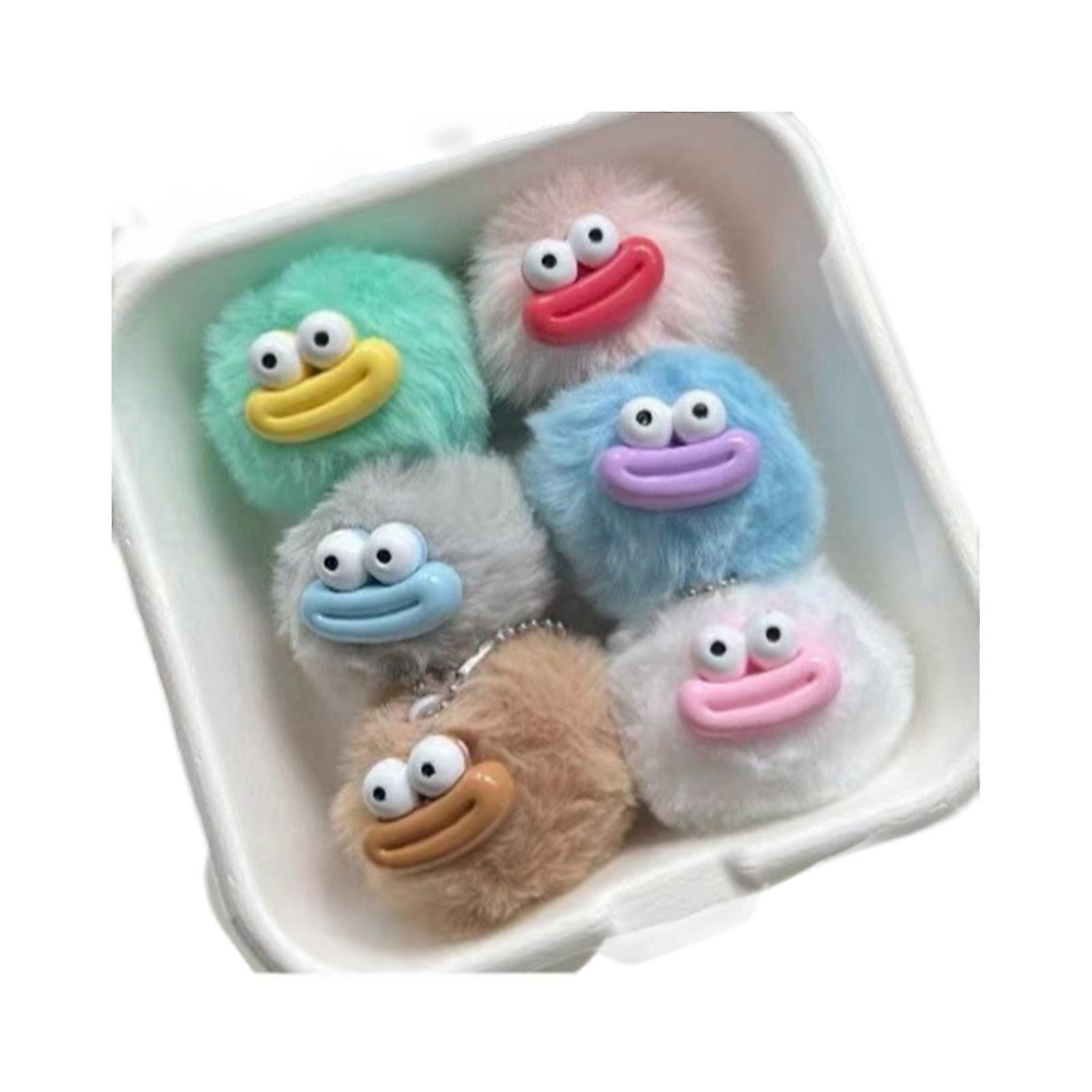 Lovely Lip Designs Keychain Plush Ball Accent Soft Materials for Campus Styles Accessories Multicolor