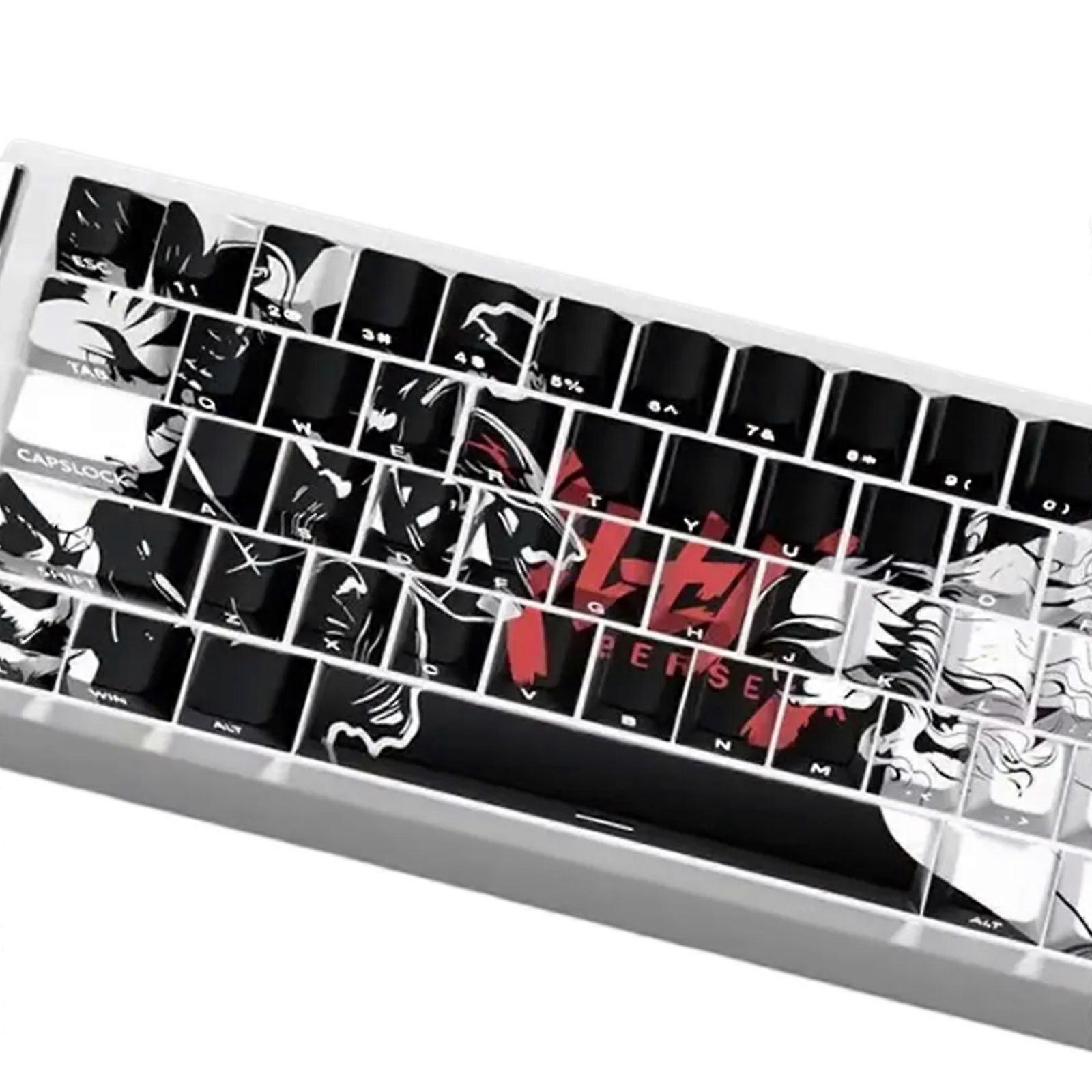 74Key Translucents Keycaps Berserks Side Print Backlit Shines Through Keycaps for 60 61 65 67 68 Keyboards Multicolor