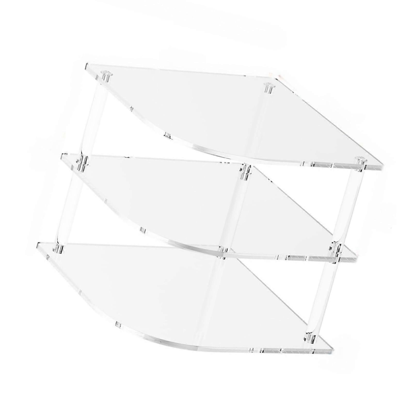 Transparent Acrylic Corner Shelf 3Tier Kitchen Rack for Plates and Utensils SpaceSaving Storage