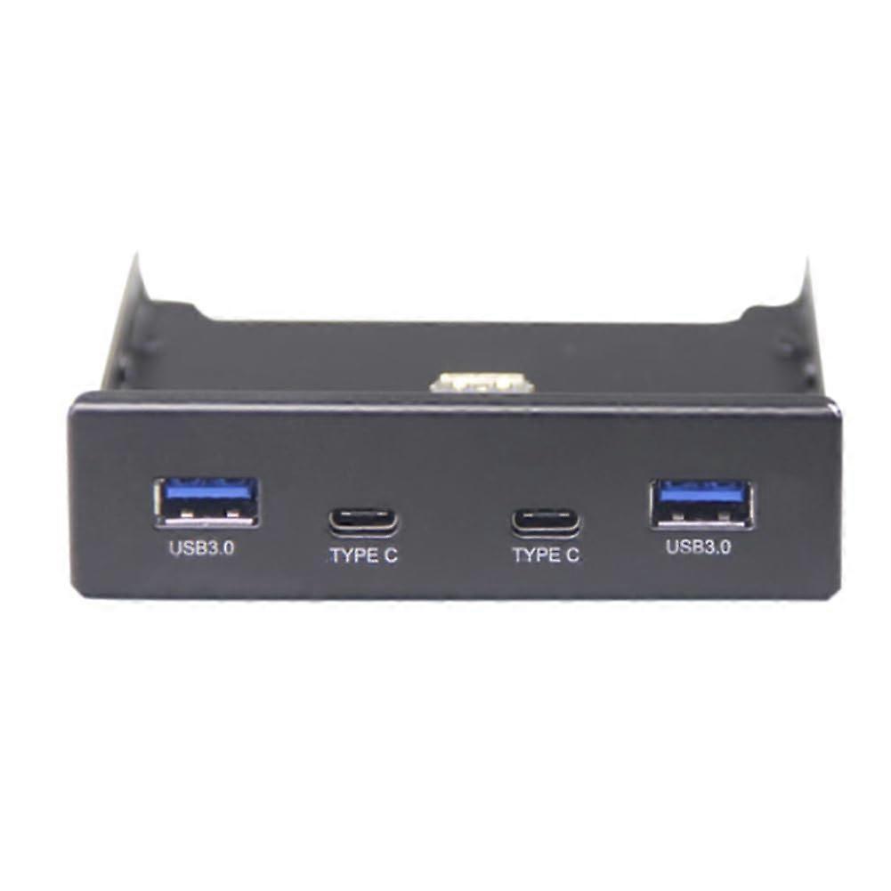 USB C Hub 3.5 Inch Floppy Drive Front Panel with 2 USB 3.0 Ports and 2 USB 1 Type C 20 Pin Connector