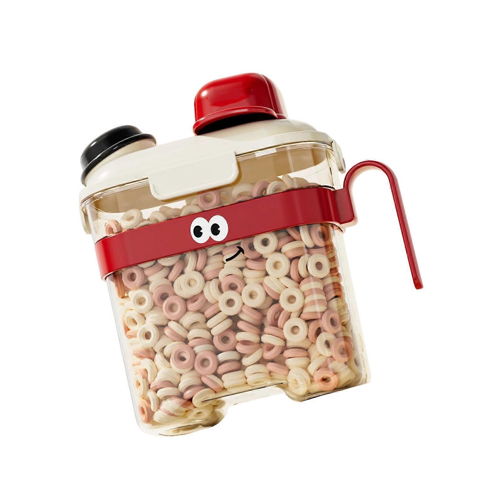 Teapot Themed Pet Food Storage Solution Extra Big Capacity Preservation Easyly Grip Handle Portable  Red