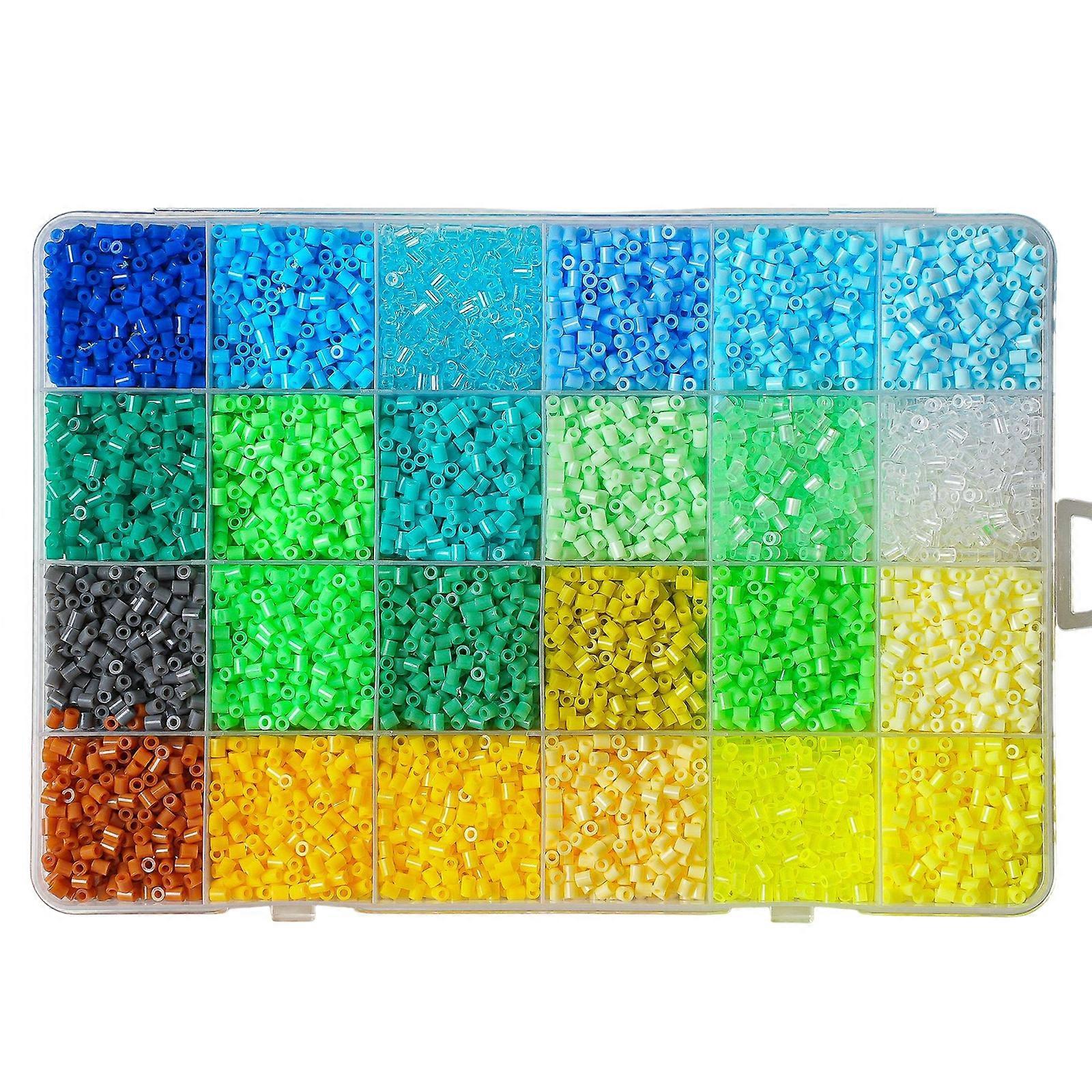 Multicolored Plastic Bead With Storage Box 24 Color 2.6mm Puzzle Beads Educational Building Block Toy For Kid Art Craft Multicolor
