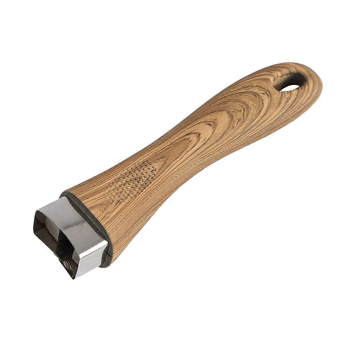 Wooden Pot Handle Replacement ScaldProof Long Grip with Screw for NonStick Frying Pan or Saucepan