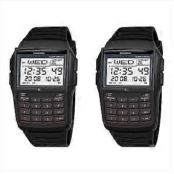 2X LED Electronic Watch Digital Sports Multifunction Calculator Watch Waterproof Watch Computer Styl