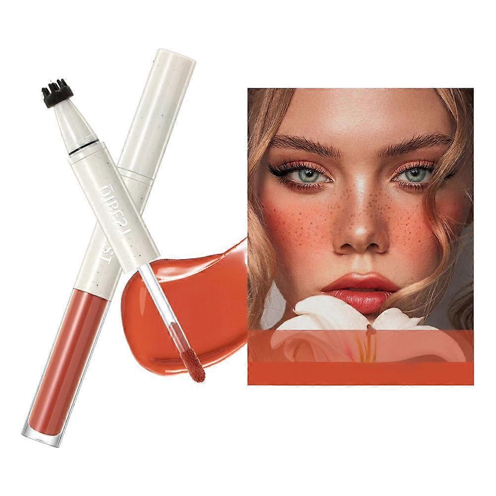 Dual-Tone Freckle Blush Highly Pigmented Long Lasting 2-in-1 Gradient Cheek Color For Sensitive Skin Portable Compact Makeup For Everyday Use