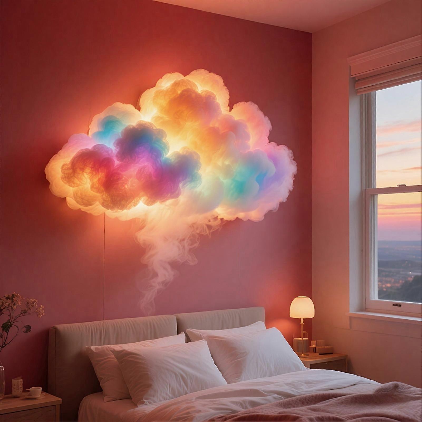 Lumière LED USB nuage d'orage, nuage 3D avec synchronisation musicale et télécommande multicolore décorative