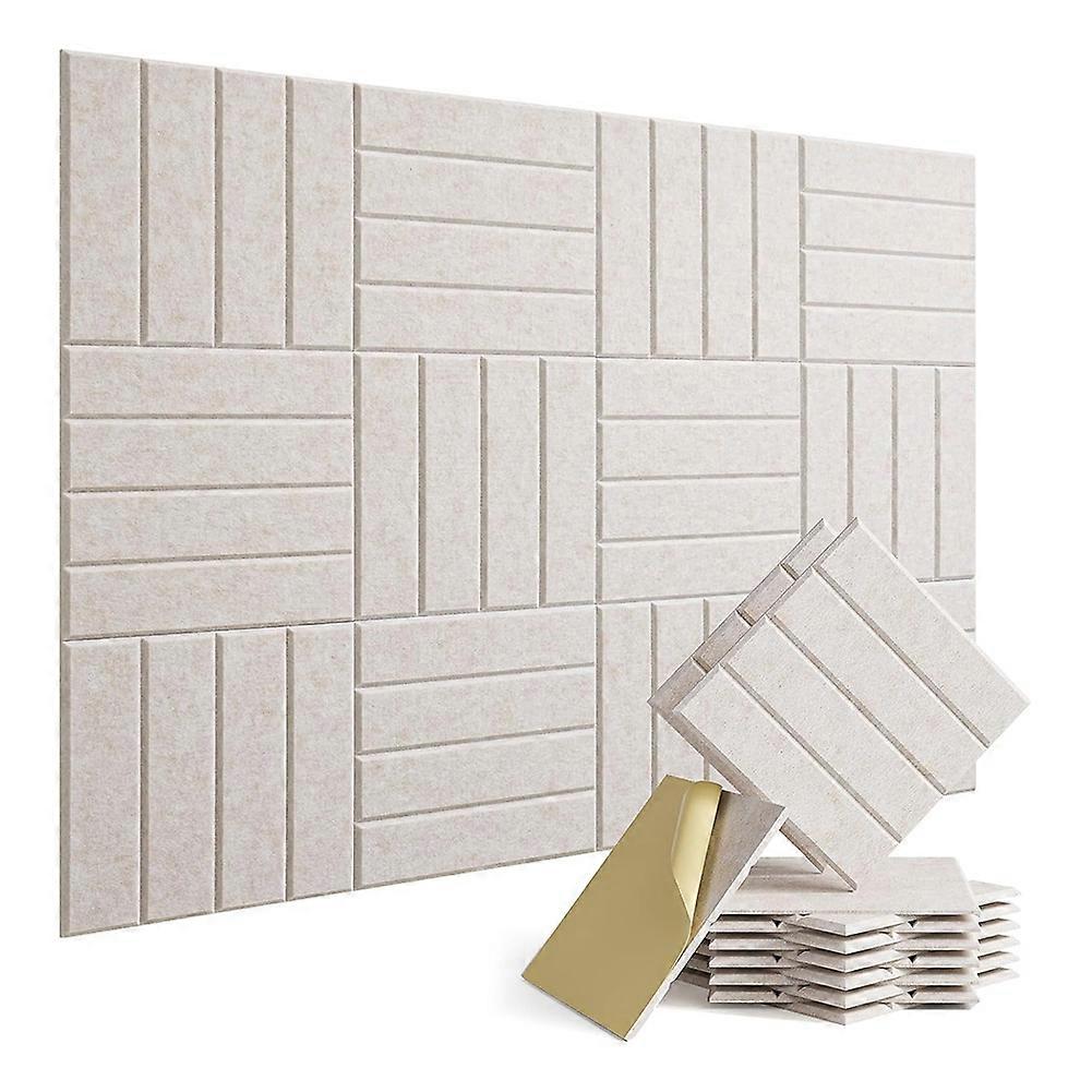 12 Pack Sound Proof Foam Panels for Walls Light Camel