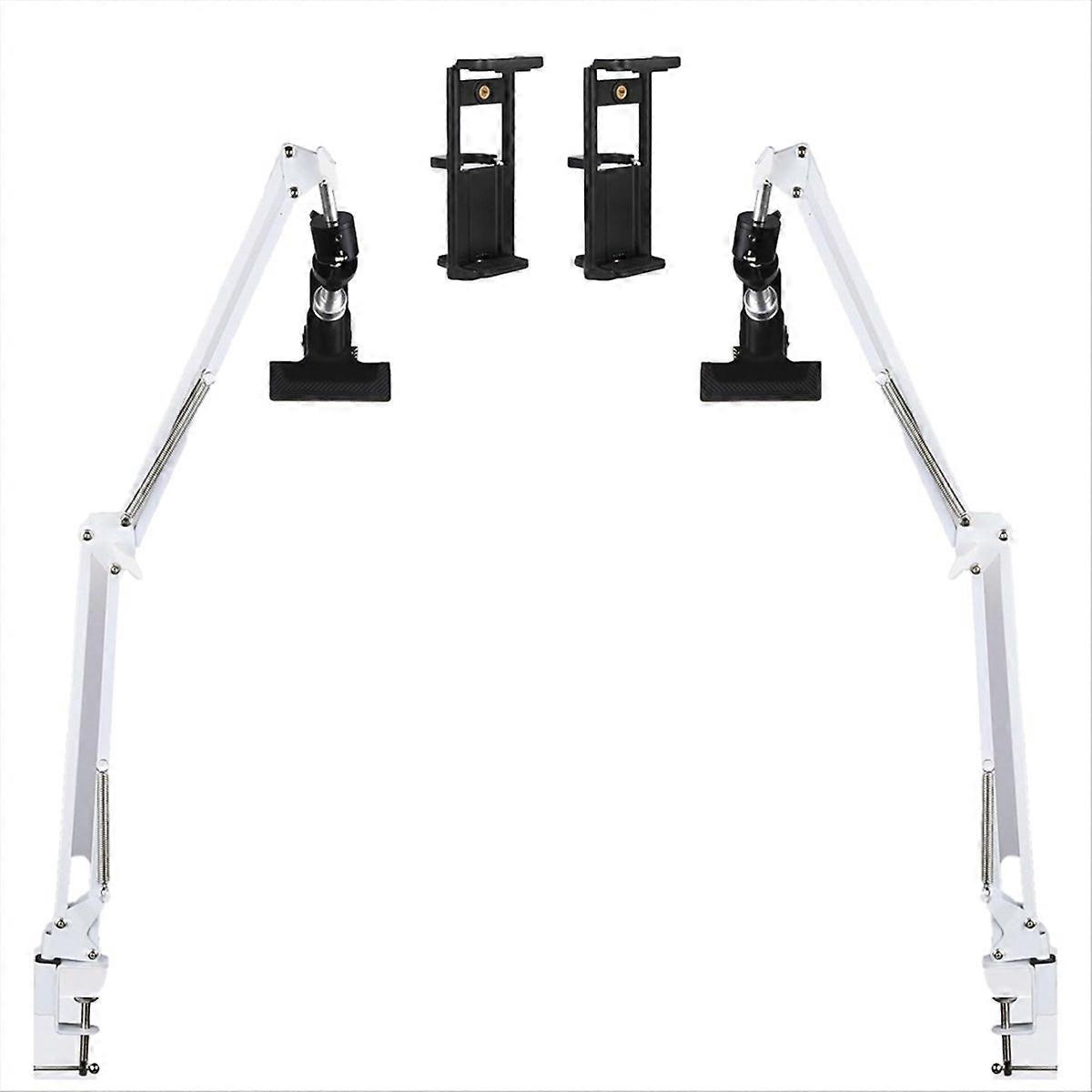 2-Piece White Adjustable Embroidery Hoop Stand for Handiwork