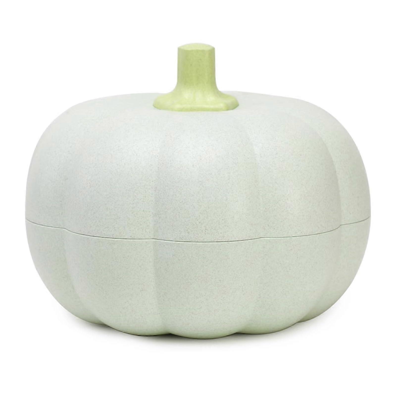 Double Layer Fruit Bowl and Basket for Kitchen Large Capacity Pumpkin Shape Plate Green S