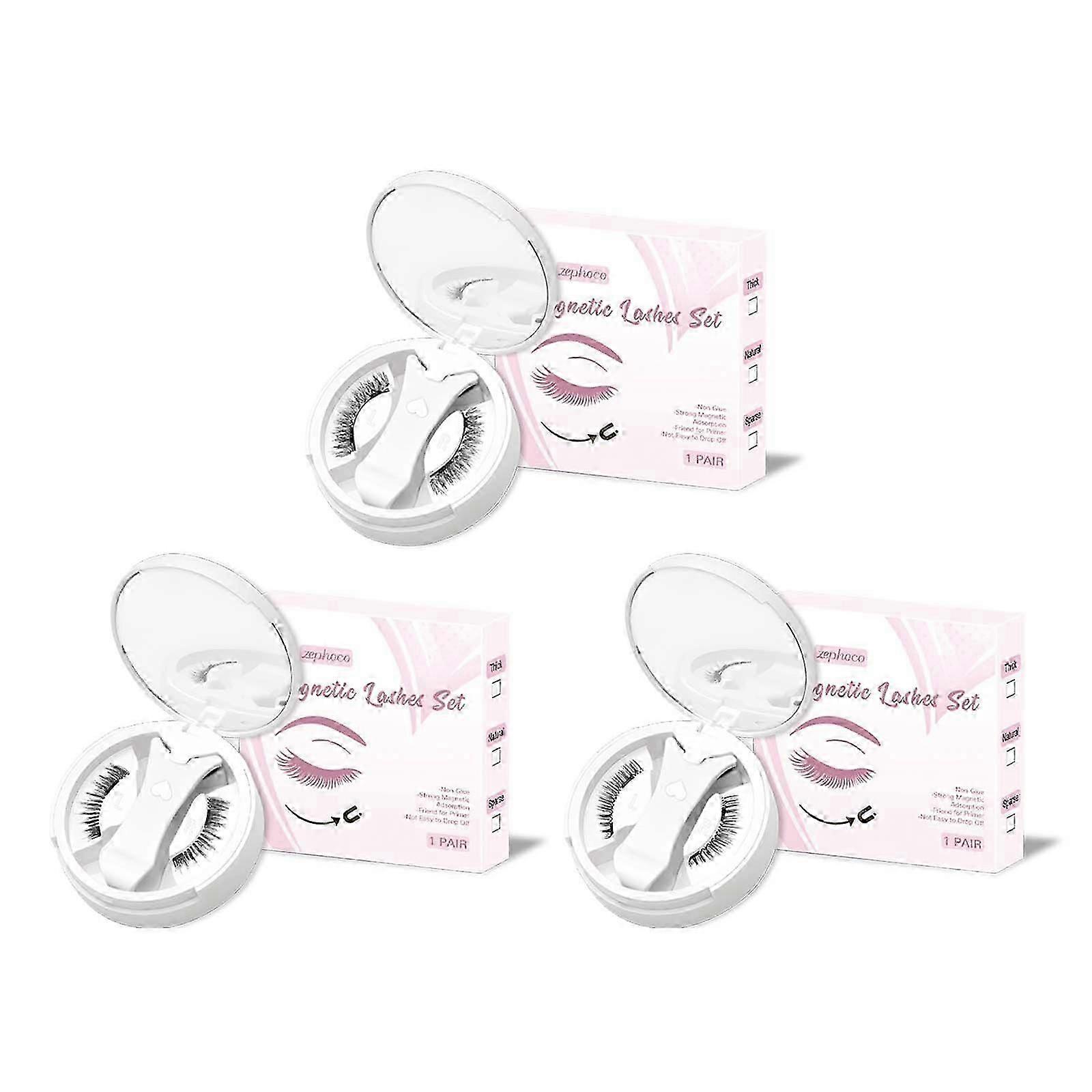Zephoco Magnetic False Eyelashes Natural Curling Beautiful Easy To Wear Lightweight Fit Eye Not Easy To Fall