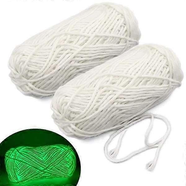 Luminous yarn for knitting and crocheting White