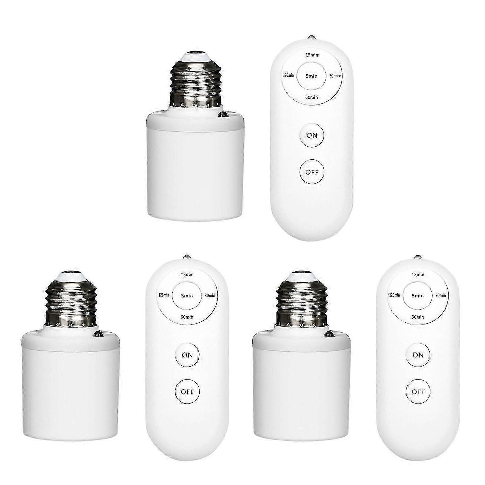 Smart E27 Lamp Socket with Remote Control and Timer Function (15/30/60/120min) Wireless Lighting Adapter for Home Use
