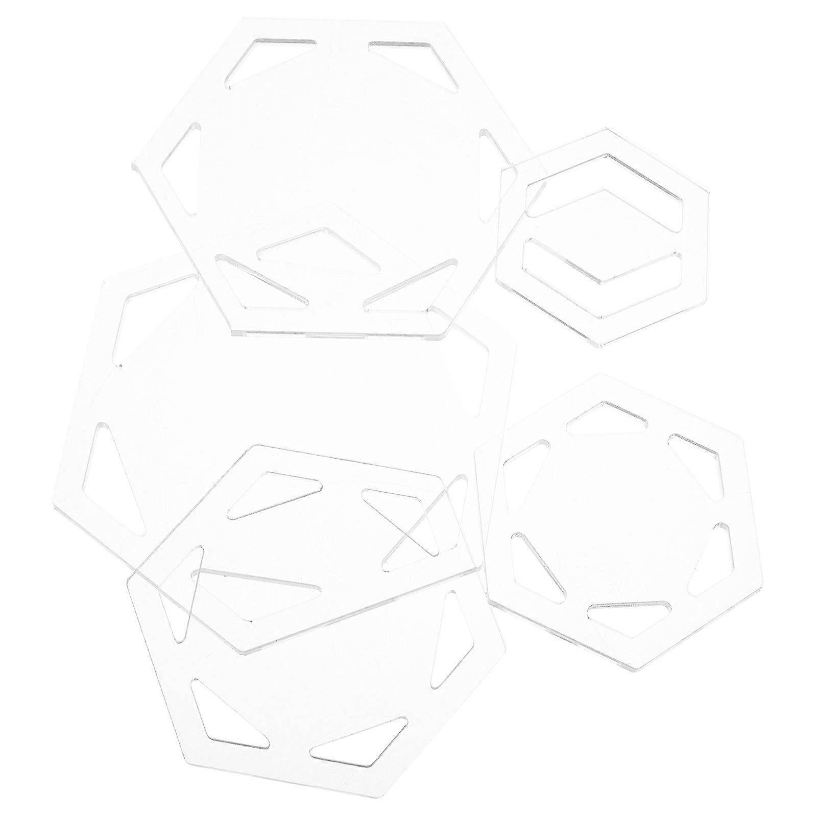 Acrylic Quilting Templates Hexagon for Creative DIY Patchwork 5Pcs