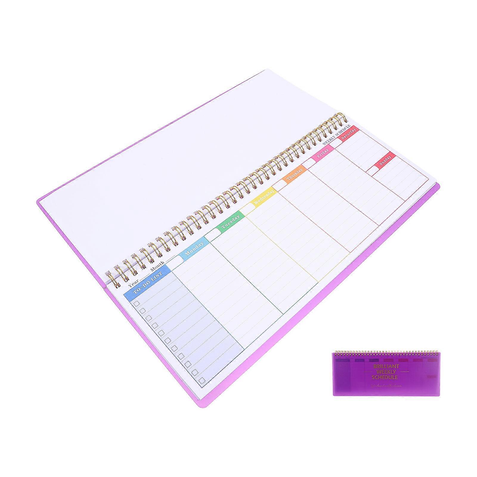 Purple Weekly Planning Pad English Planner for Office Use Notepad