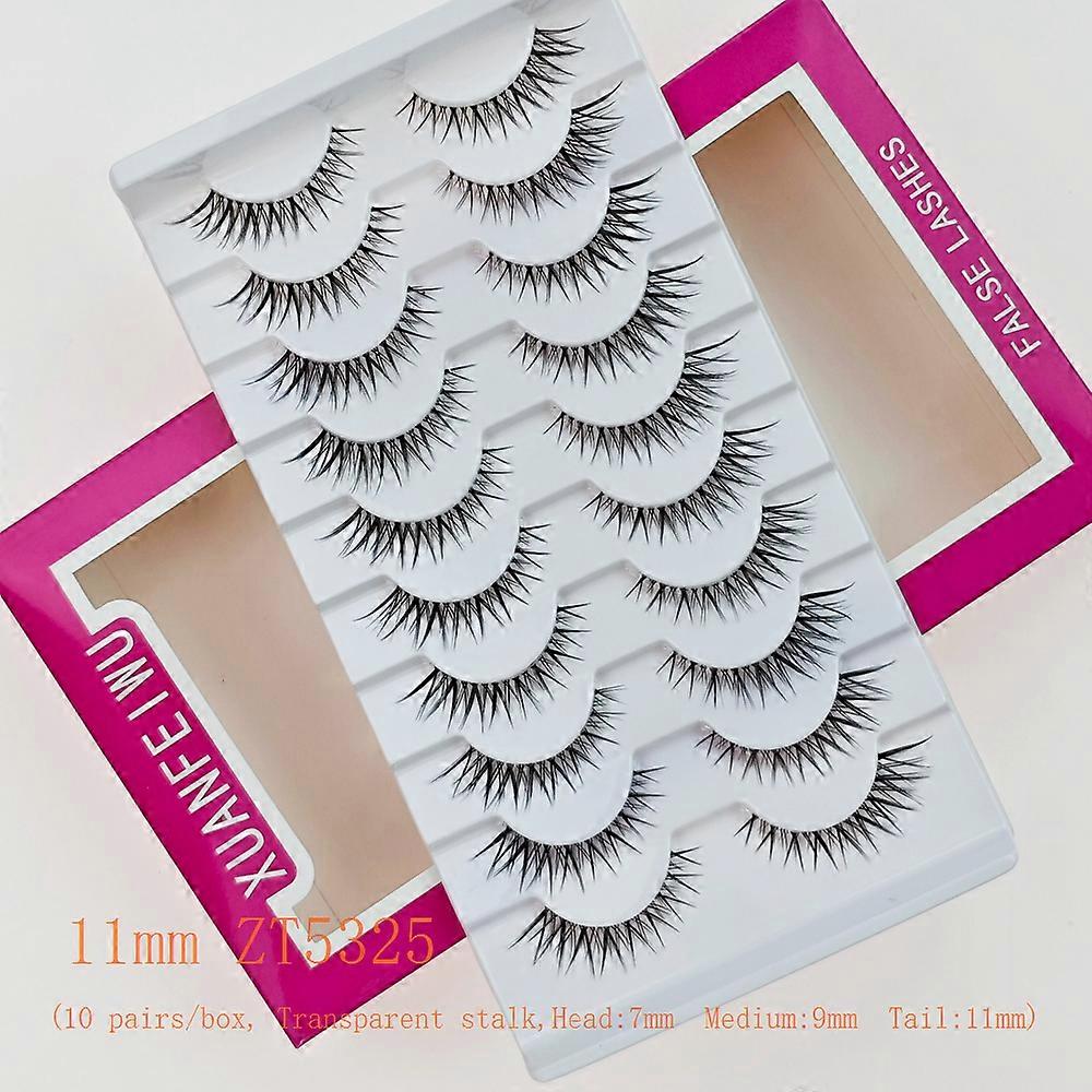 10 Pairs Half Lashes Natural Look Wispy Fluffy Cat Eye Look Natural Short Accent Lashes End Lashes Corner Eyelashes 3/4 Lashes R