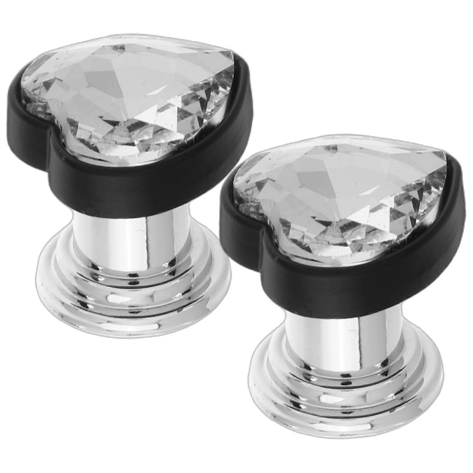 2 Pcs Multi Heart Shaped Toilet Button Pusher for Women with Long Nails PET Durable Easy