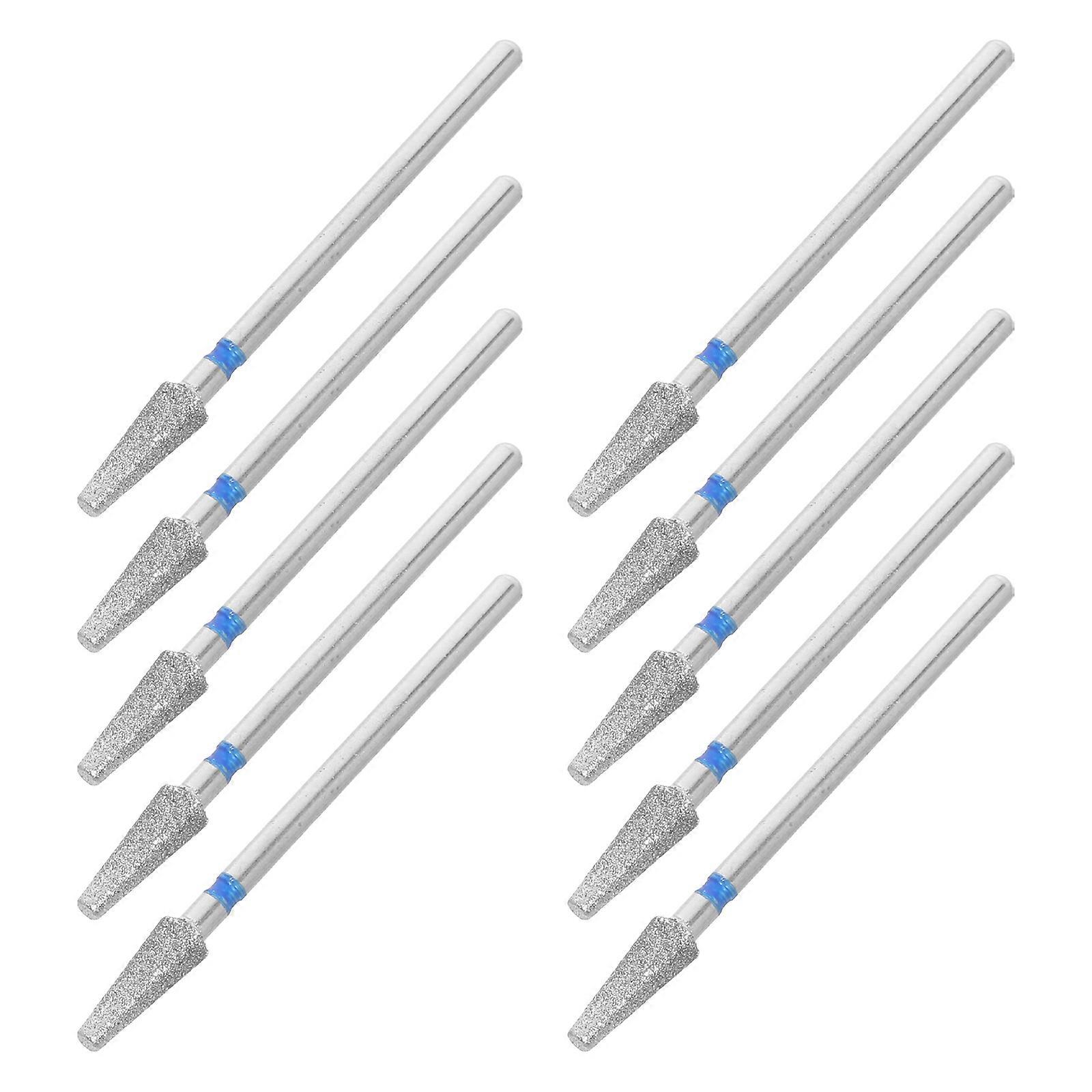 Durable Nail Drill Bits for Salon Use 10Pcs Silver Manicure Tool Set