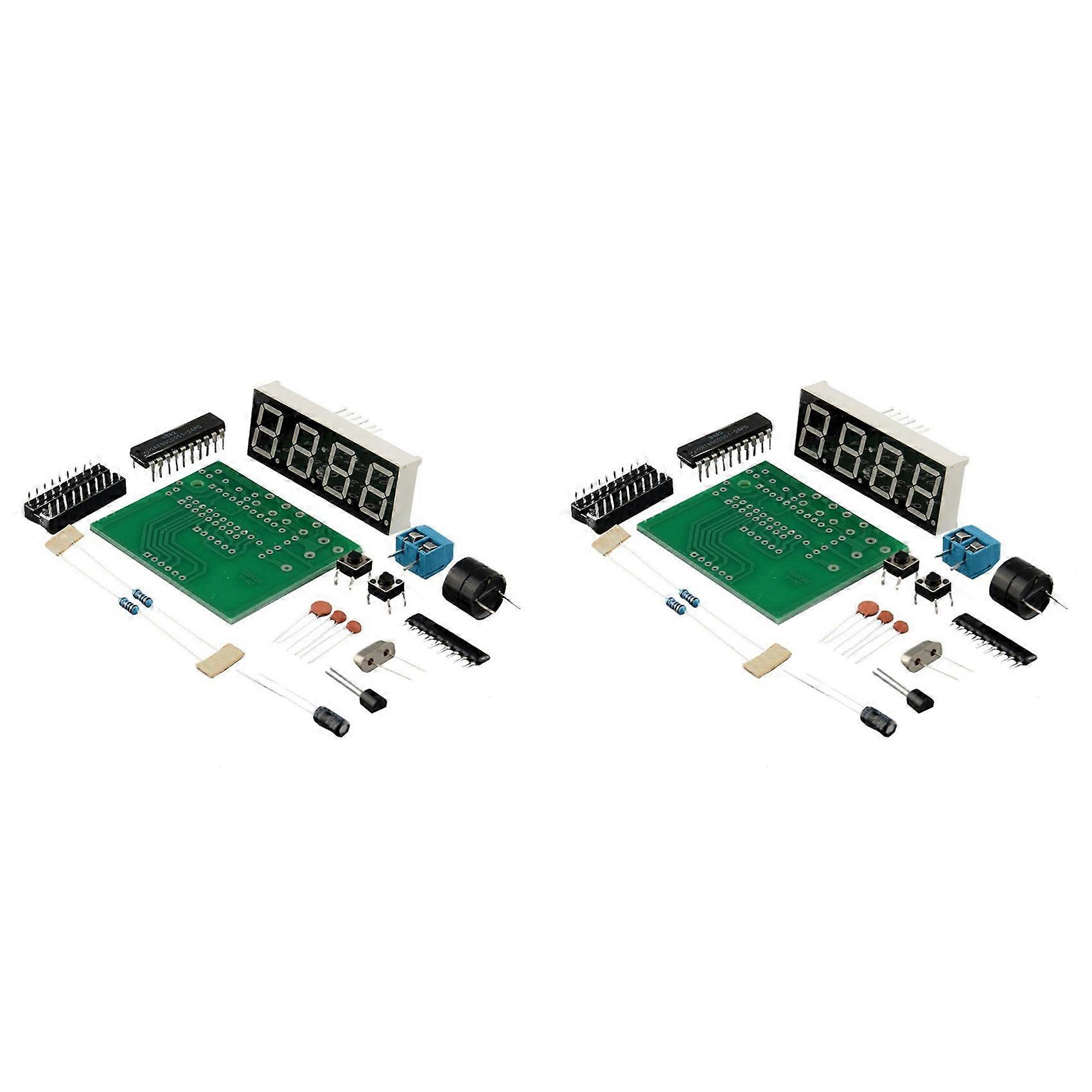 2X 4-Digit Digital Electronic Clock Kit, Microcontroller Digital Clock, 4-Digit Digital Clock Kit, Electronic DIY Kit