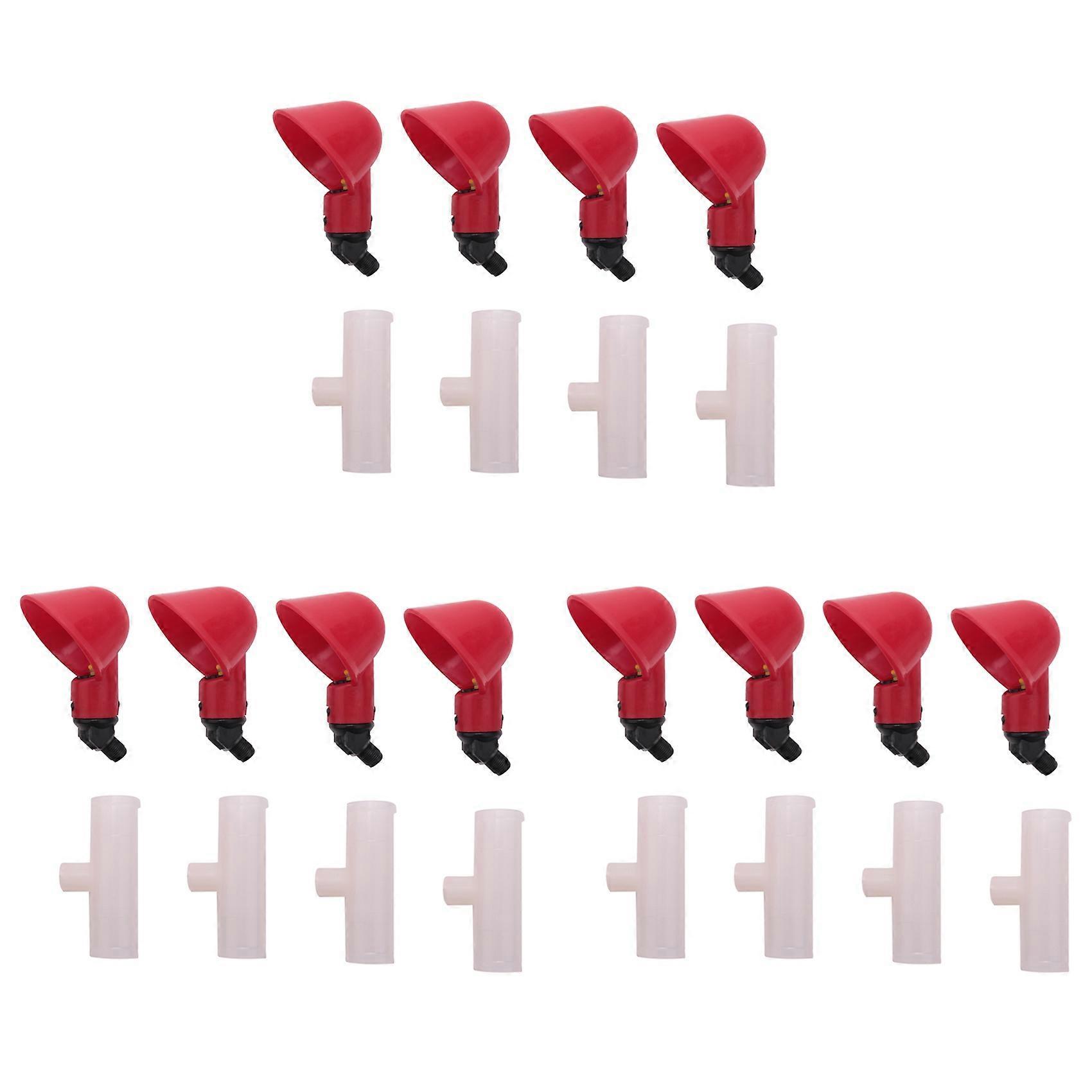 Chicken Waterer Cups, Chicken Waterer Feeder Tee Fittings, Automatic Chicken Waterer for Chicken Ducks Quail 12Pcs