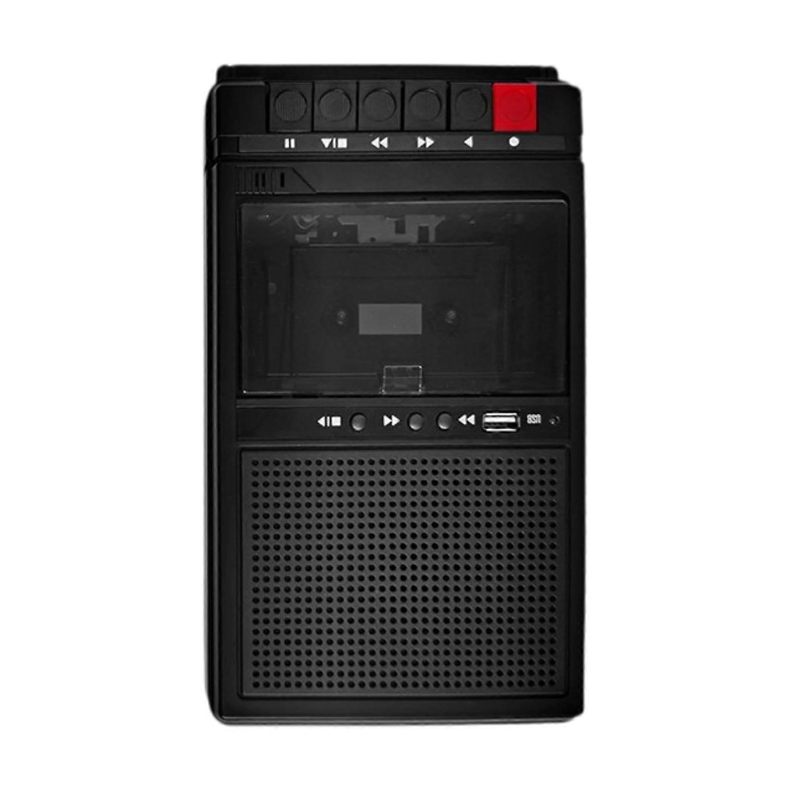 Portable Cassette Player with Built-in Speaker, Lightweight Stereo, Multifunctional Design for Home and Outdoor Use, Black