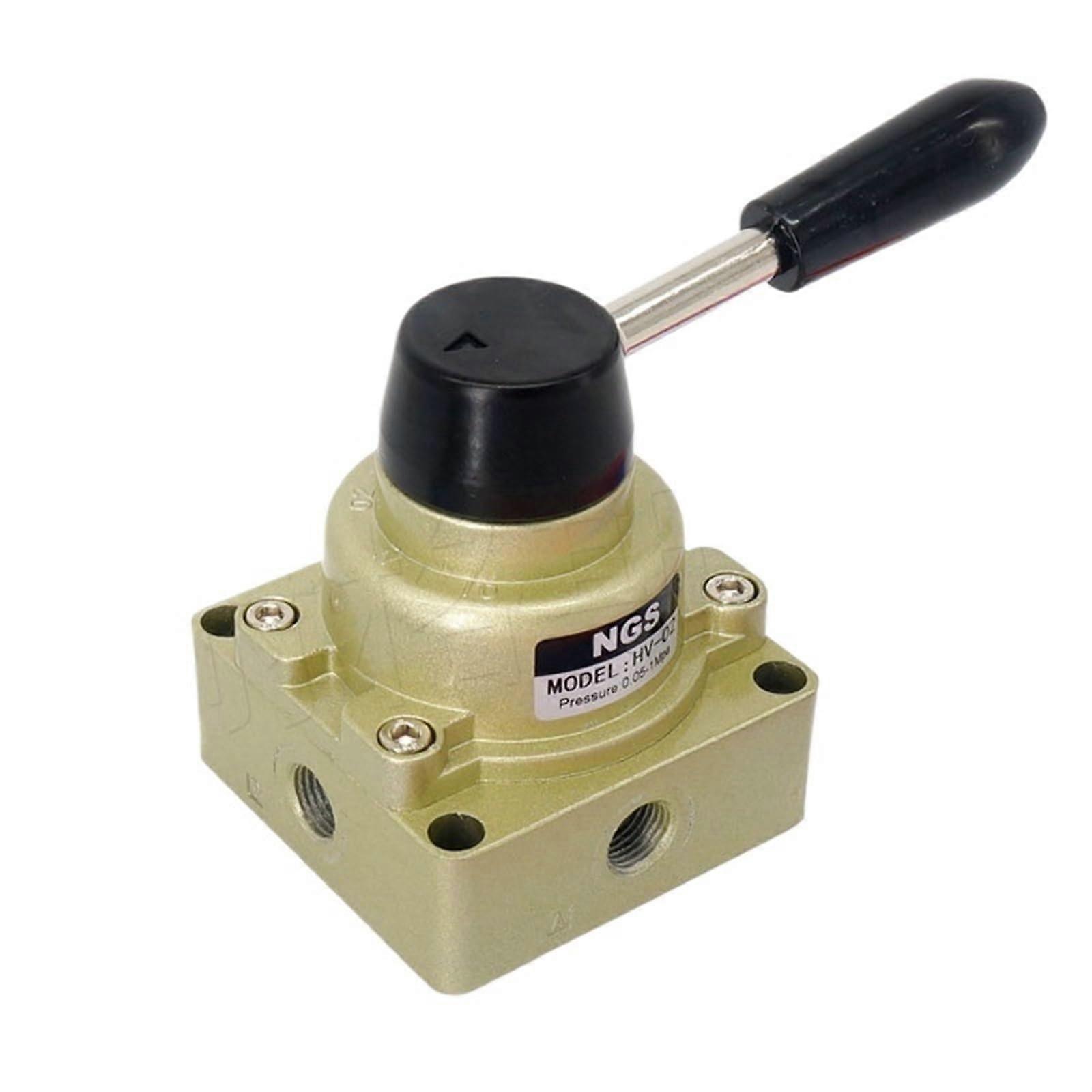 1/2 Inch 4 Port 3 Position Pneumatic Hand Switch Valve HV04 Rotary Air Control for Quick Flow