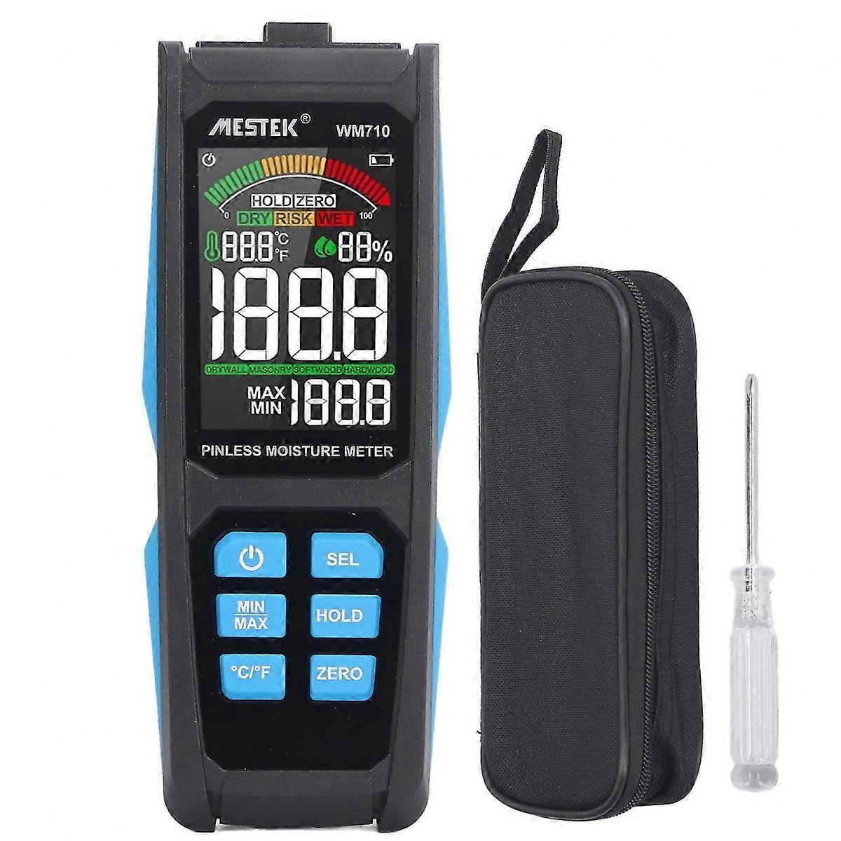 Pinless Moisture Meter Digital Wood Moisture Detector Wall Humidity Sensor for Building Materials