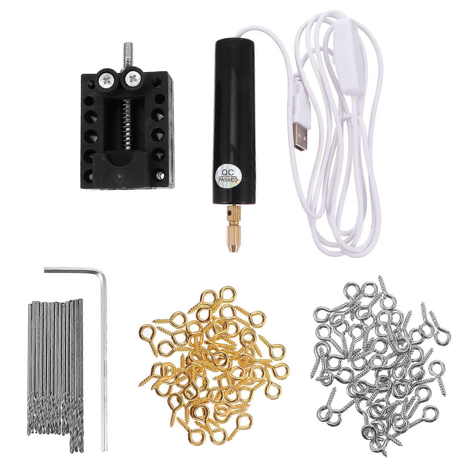 USB Rotary Tools Portable Electric Drill for Home 2Sets DIY Hole Drilling