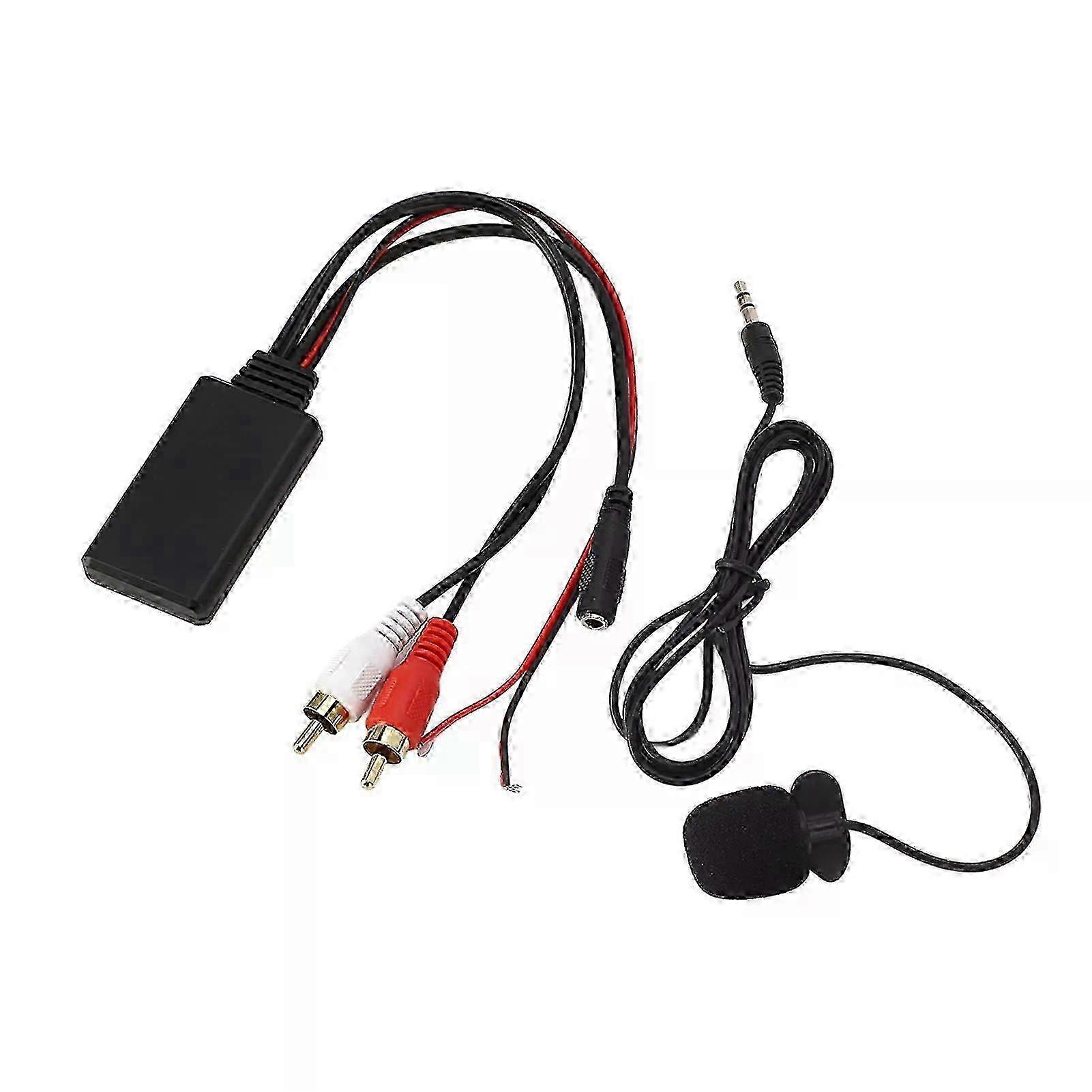 Bluetooth Aux Module 2 Rca Cable Adapter With Handsfree Microphone Suitable For Suitable For Alpine Suitable For Pioneer