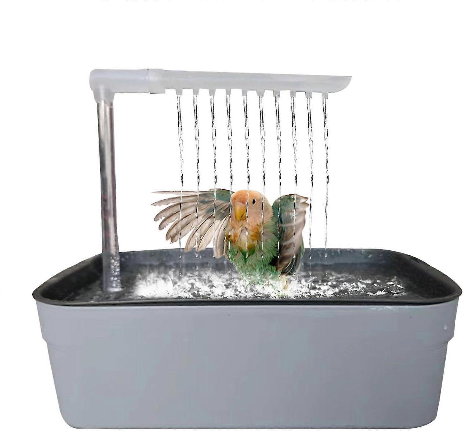 Parrot Automatic Bathing Box with USB- Adjustable Faucet for African Grey| Amazon Conure| & Parakeet|Perfect Summer Bathing Solution